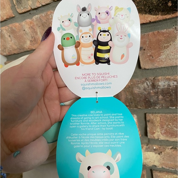 BNWT 14” Belana Cow Hug Mee Squishmallow 🩵 - Picture 3 of 3